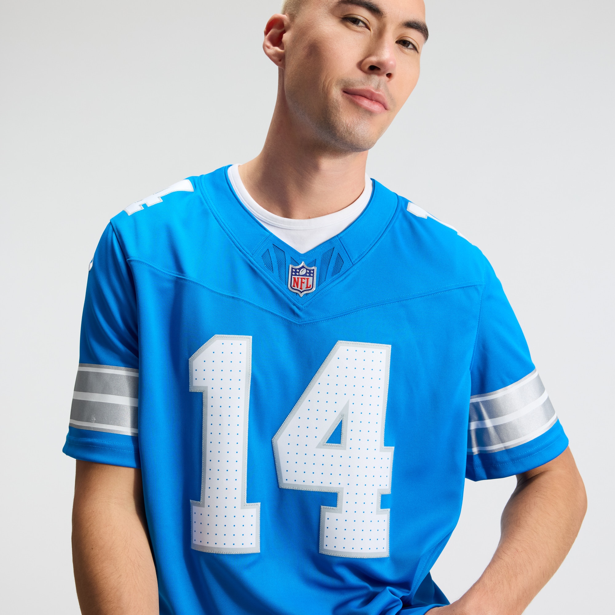 Men's Nike Jahmyr Gibbs Blue Detroit Lions Vapor F.U.S.E. Stitched