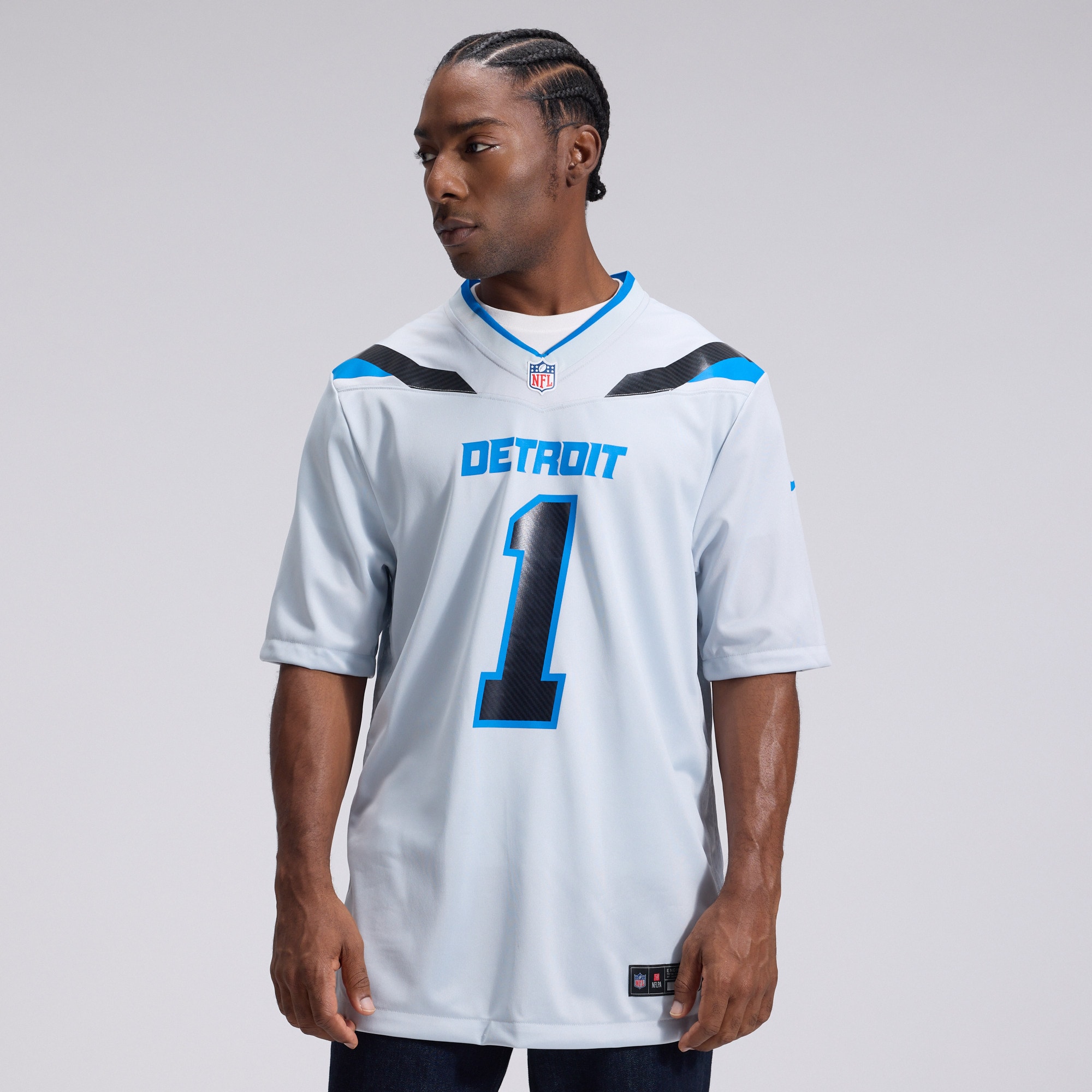 Men's Nike Jameson Williams Silver Detroit Lions 2026 Rivalries